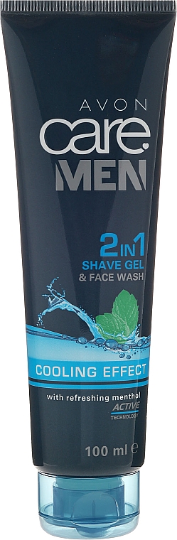 Rasiergel - Avon Care Men 2in1 Shave Gel & Face Wash Cooling Effect — Bild N1