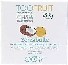 Knderseife für Gesicht und Körper Ananas & Kokosnuss - TOOFRUIT Sensitive Pineapple Coco Soap — Bild N1