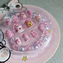 Selbstklebende 5D-Nägel für Kinder mit Armband 932 Rosa Teddybär 12 St. - Deni Carte Tipsy Kids  — Bild N3