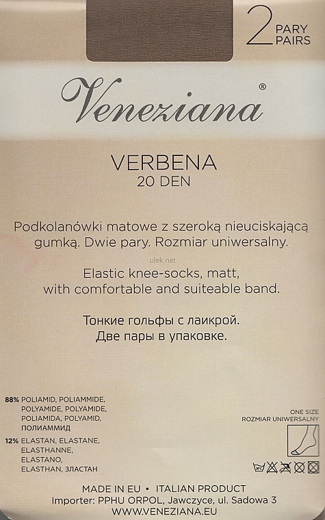 Kniestrümpfe für Frauen Verbena 20 Den cameo rosa - Veneziana — Bild N3
