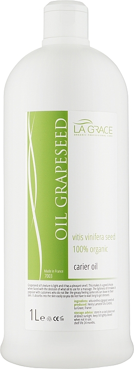 Leichtes Traubenkern-Massageöl - La Grace Grapeseed Oil Light — Bild N1