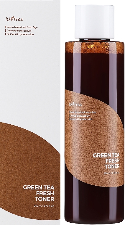 Erfrischendes Gesichtstonikum mit Grüntee-Extrakt - IsNtree Green Tea Fresh Toner — Bild N2