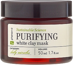 Reinigende Gesichtsmaske mit weißem Ton - Phenome Sustainable Science Purifying White Clay Mask — Bild N2