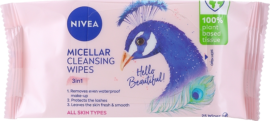Mizellen-Make-up-Entferner-Tücher - NIVEA Biodegradable Micellar Cleansing Wipes 3 In 1 Peacock  — Bild N1
