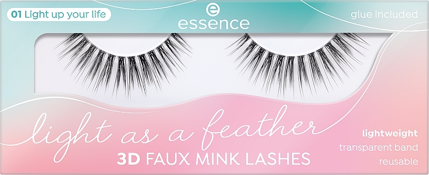 Falsche Wimpern - Essence Light As A Feather 3D Faux Mink Lashes 01 Light Up Your Life — Bild N2