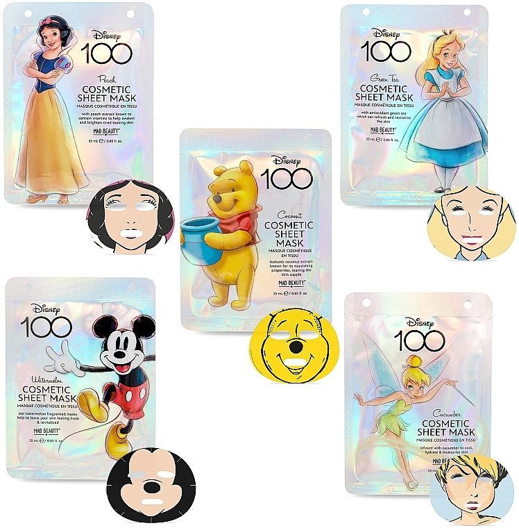 Gesichtsmasken-Set - Mad Beauty Disney 100 Face Mask Collection (Gesichtsmaske 5x25ml)  — Bild N3