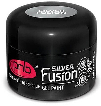 Metallic-Gel-Nagellack - PNB Gel Paint Silver Fusion UV/LED — Bild N2
