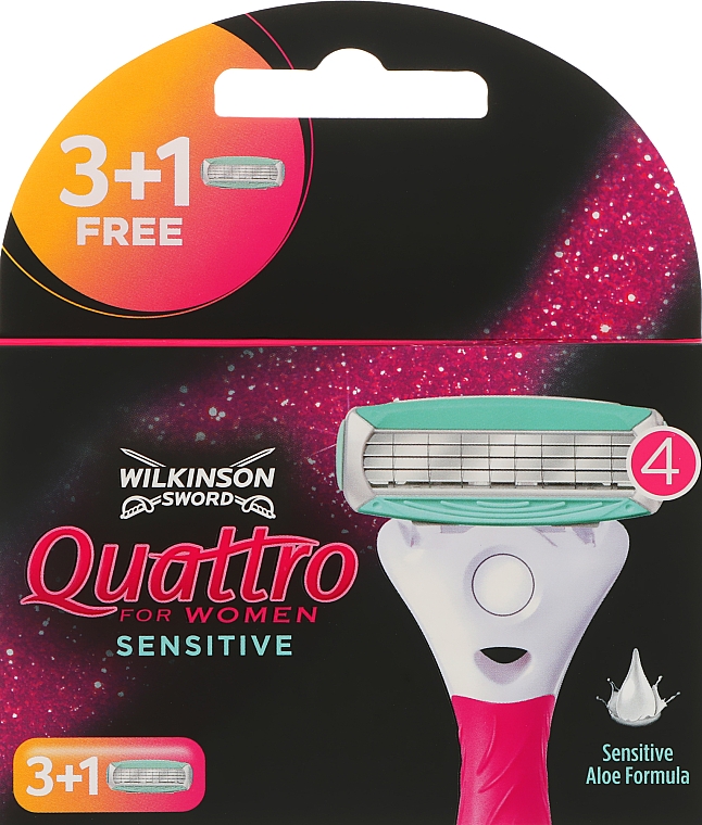 Ersatzklingenset 3+1 St. - Wilkinson Sword Quattro for Women Sensitive — Bild N1