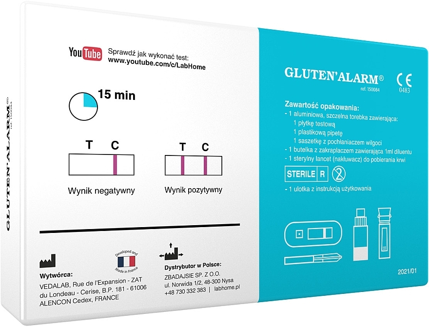 Diagnosetest auf Glutenunverträglichkeit - Lab.Home Gluten'Alarm — Bild N2