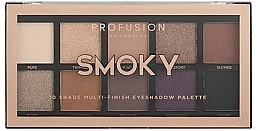 Düfte, Parfümerie und Kosmetik Lidschattenpalette - Profusion Cosmetics Smoky 10 Shade Multi-Finish Eyeshadow Palette