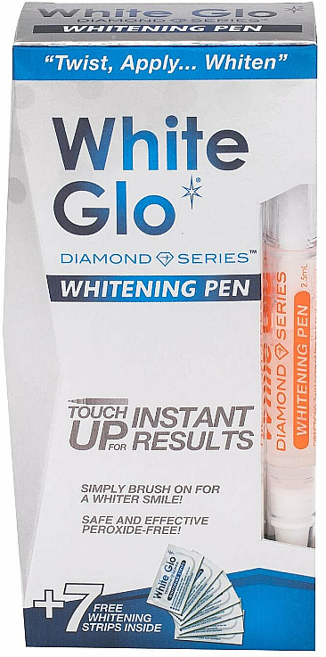 Set - White Glo Diamond Series Whitening Pen (whit/pen/2,5ml + whit/14 strips) — Bild N1