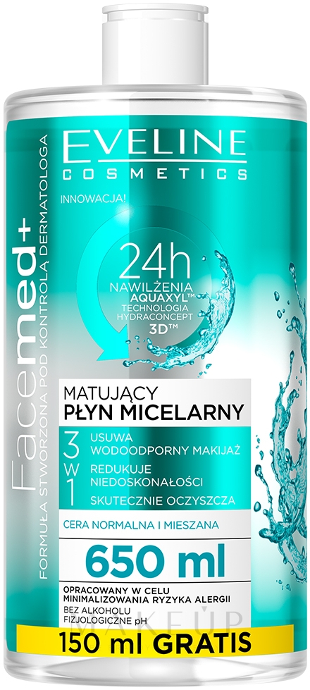 Mizellenwasser für das Gesicht - Eveline Cosmetics Facemed+ — Bild 650 ml