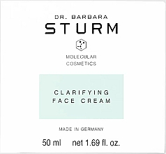 Feuchtigkeitsspendende Anti-Aging Gesichtscreme für fettige und unreine Haut mit Sonnenblumenölextrakt - Dr. Barbara Sturm Clarifying Cream — Bild N2