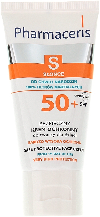 Sonnenschützende Gesichtscreme für Kinder SPF 50+ - Pharmaceris S Safe Protective Face Cream SPF50+ — Bild N1