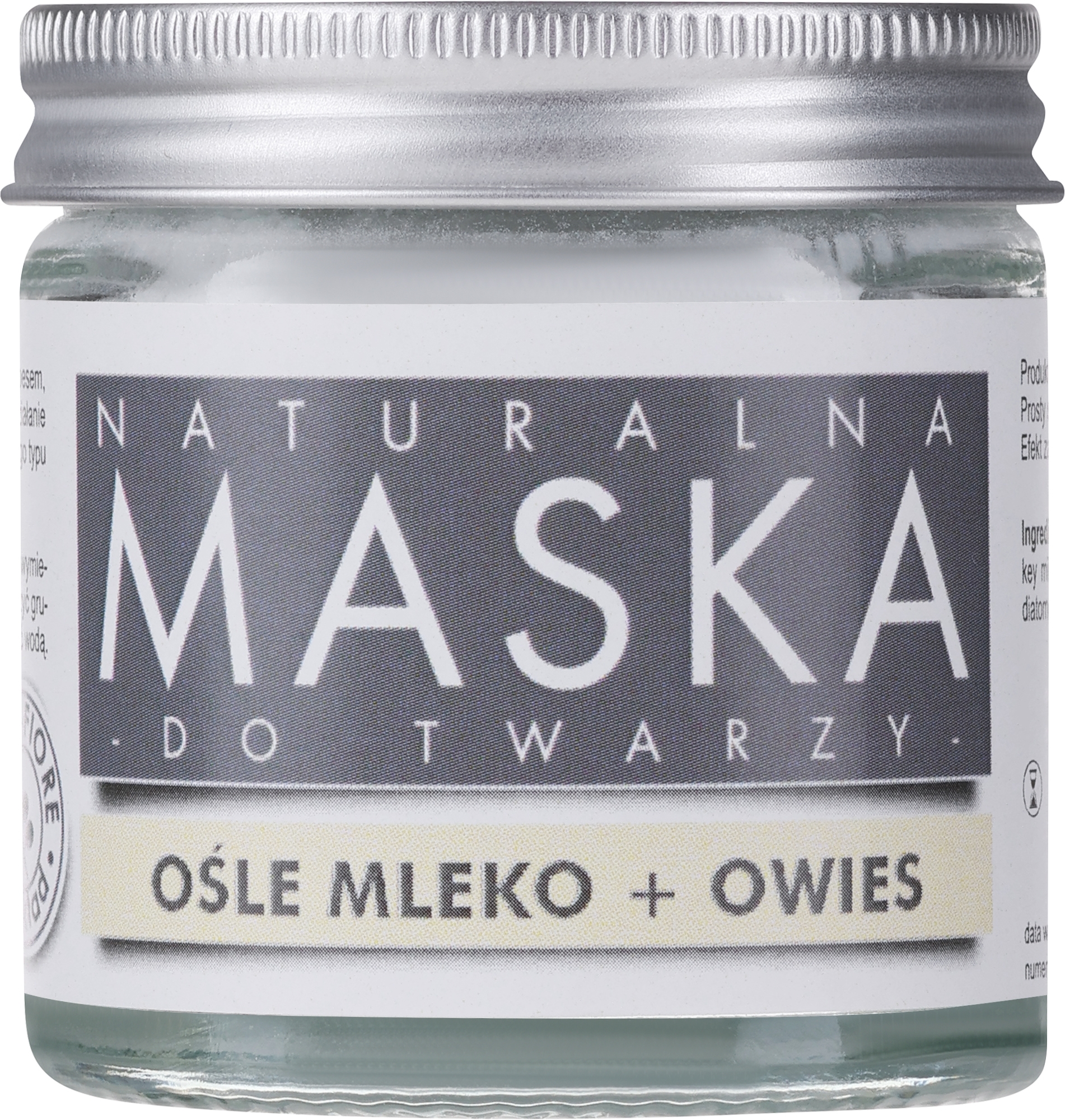 Beruhigende Gesichtsmaske mit Aloe Vera, weißem Ton und Eselsmilch - Nute Milk Mask Nourishing Soothing, Oats, Aloe, Beauty Ritual — Bild 40 g