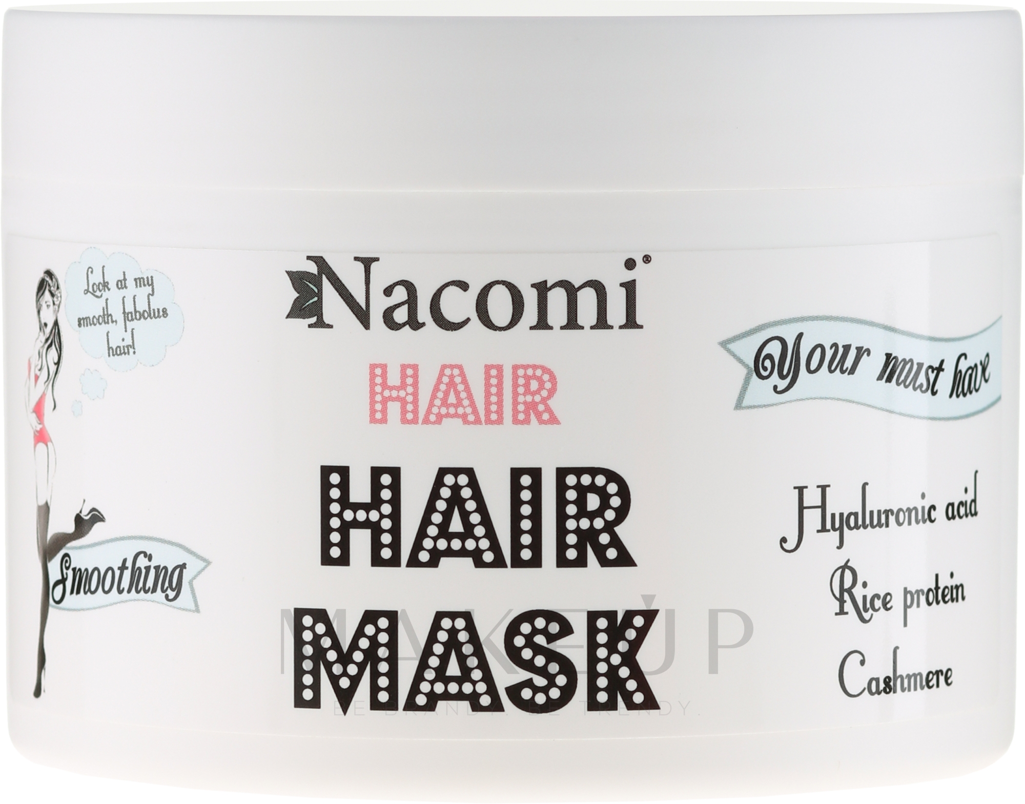 Glättende Haarmaske mit Hyaluronsäure, Reisprotein und Cashmere - Nacomi Smoothing Hair Mask — Bild 200 ml