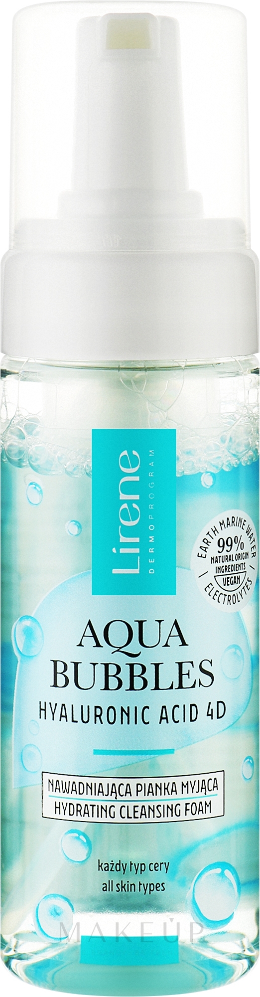 Feuchtigkeitsspendender Gesichtsschaum - Lirene Aqua Bubbles Hyaluronic Acid 4D Hydrating Washing Foam — Bild 150 ml