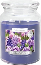 Düfte, Parfümerie und Kosmetik Premium-Duftkerze im Glas Violetter Garten - Bispol Premium Line Scented Candle Violet Garden 