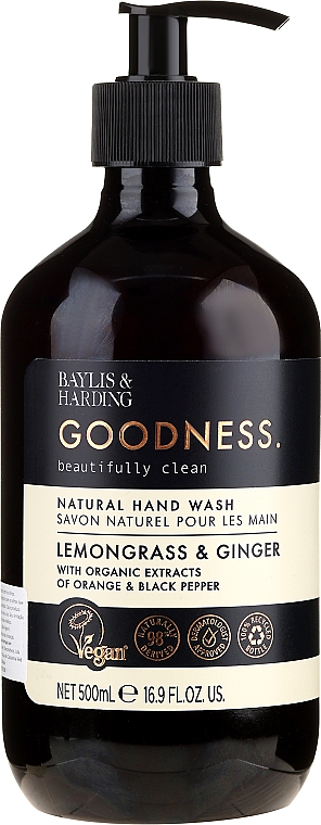 Natürliche Handseife Lemongrass & Ginger - Baylis & Harding Goodness Lemongrass & Ginger Natutal Hand Wash — Bild N1
