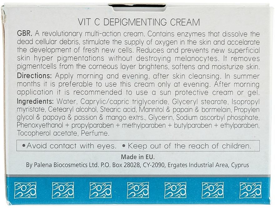 Aufhellende Gesichctscreme gegen Pigmentflecken mit Vitamin C - Spa Abyss Vit C Depigmenting Cream — Bild N4
