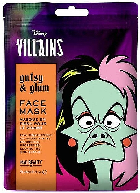 Pflegende Tuchmaske für das Gesicht mit Kokosöl Disney Villains Cruella - Mad Beauty Disney Villains Cruella Face Mask — Bild N1