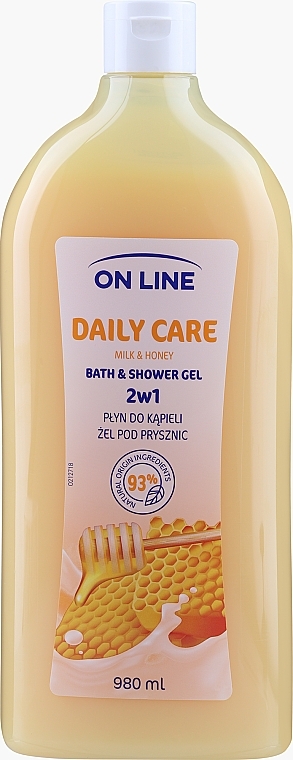 2in1 Bade- und Duschgel mit Milichextrakt und Honig - On Line Daily Care Milk & Honey Bath & Shower Gel — Bild N1