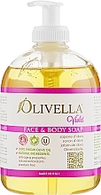 Flüssigseife für Gesicht und Körper Violet mit Olivenöl - Olivella Face & Body Soap Violet — Bild N1