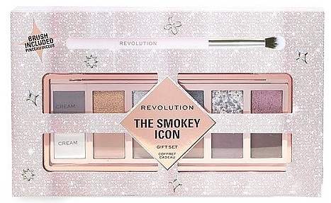 Set - Makeup Revolution The Smokey Icon Shadow Gift Set Lidschattenpalette 1 St. + Pinsel 1St.)  — Bild N1