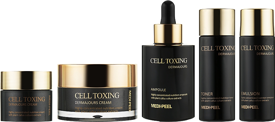 Gesichtspflegeset - MEDIPEEL Cell Toxing Dermajours Essential Kit (Gesichtsserum 100ml + Gesichtstoner 30ml + Gesichtsemulsion 30ml + Gesichtscreme 50g + Creme 10g) — Bild N2