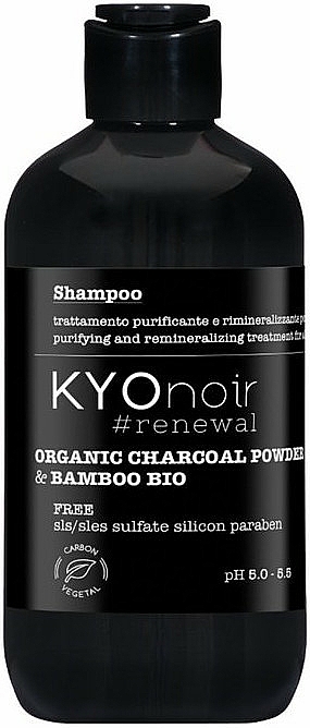 Erneuerndes Shampoo mit Bio Holzkohlepulver und Bambusextrakt - Kyo Noir Organic Charcoal Shampoo — Bild N1
