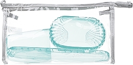 Düfte, Parfümerie und Kosmetik Toilettenset 41372 transparent-blau graue Tasche - Top Choice Set (Accessoires 4 St.) 