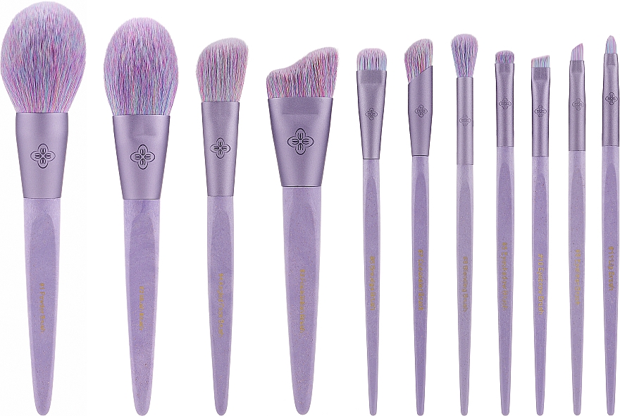 Make-up Pinselset 11-tlg. - Eigshow Beauty Eco Pro Bamboo Fiber Purple Brush Kit — Bild N1