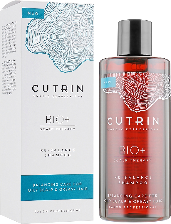 Ausgleichendes und feuchtigkeitsspendendes Shampoo für fettige Kopfhaut und fettiges Haar - Cutrin Bio+ Re-Balance Shampoo — Bild N1