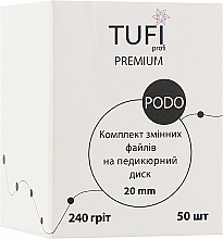Düfte, Parfümerie und Kosmetik Ersatzscheiben für Pediküre-Disk 20 mm 240 Körnung - Tufi Profi