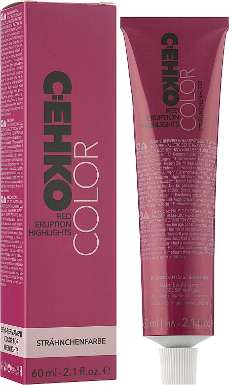 Creme-Haarfarbe mit Mandelprotein - C:EHKO Red Eruption Highlights — Bild N1