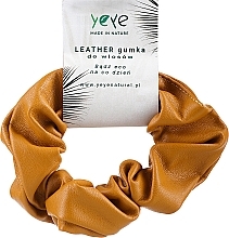 Düfte, Parfümerie und Kosmetik Haargummi aus Leder 10.5x3.5 cm Senf - Yeye Leather Scrunchie
