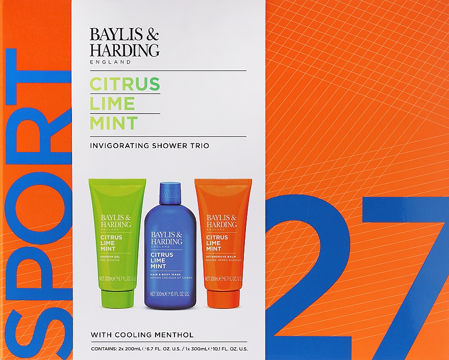 Körperpflegeset - Baylis & Harding Men's Citrus Lime & Mint Invigoration Shower Trio  — Bild N1