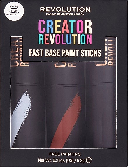 Make-up Set - Makeup Revolution Creator Fast Base Paint Stick Set White, Red & Black — Bild N1