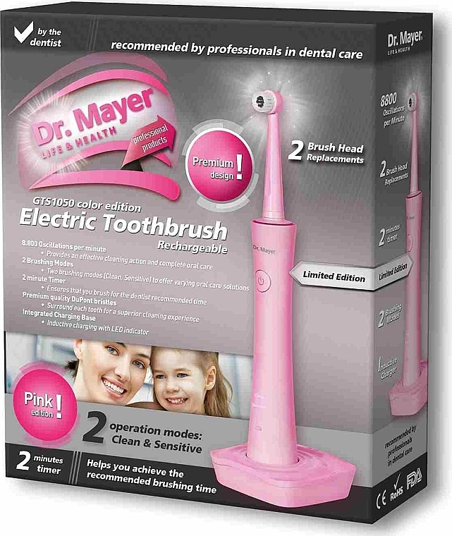 Elektrische Zahnbürste GTS1050 rosa - Dr. Mayer Rechargeable Electric Toothbrush — Bild N2