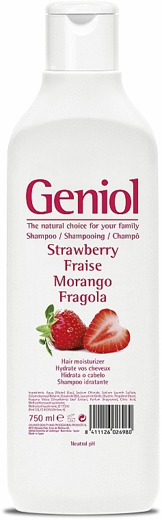 Feuchtigkeitsspendendes Shampoo für die ganze Familie mit Erdbeere - Geniol Shampoo — Bild N1