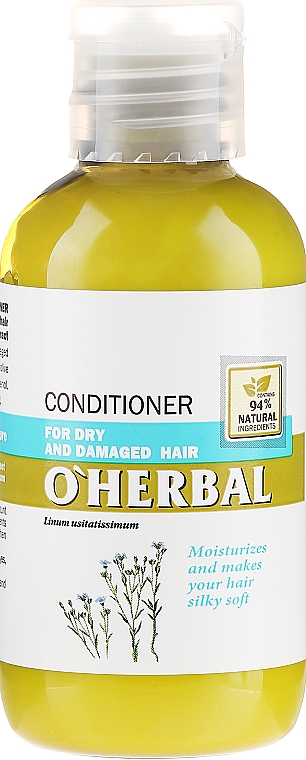 Haarspülung für trockenes und geschädigtes Haar mit Flachs-Extrakt - O'Herbal