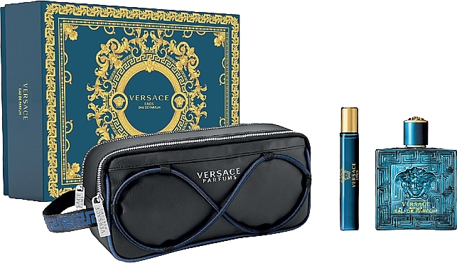 Versace Eros Eau De Parfum - Duftset (Eau de Parfum 100ml + Eau de Parfum Mini 10ml + Kosmetiktasche 1 St.)  — Bild N1