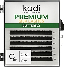 Wimpernbüschel Butterfly Green C 0.15 (6 Reihen: 7 mm) - Kodi Professional — Bild N1