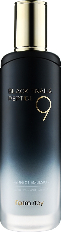 Emulsion mit schwarzem Schneckenschleim und Peptiden - FarmStay Black Snail & Peptide9 Perfect Emulsion — Bild N1