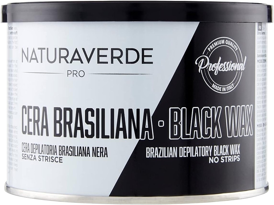 Warmes Enthaarungswachs in einer Dose - Naturaverde Pro Black Wax Brazilian Depilatory Black Wax  — Bild N1