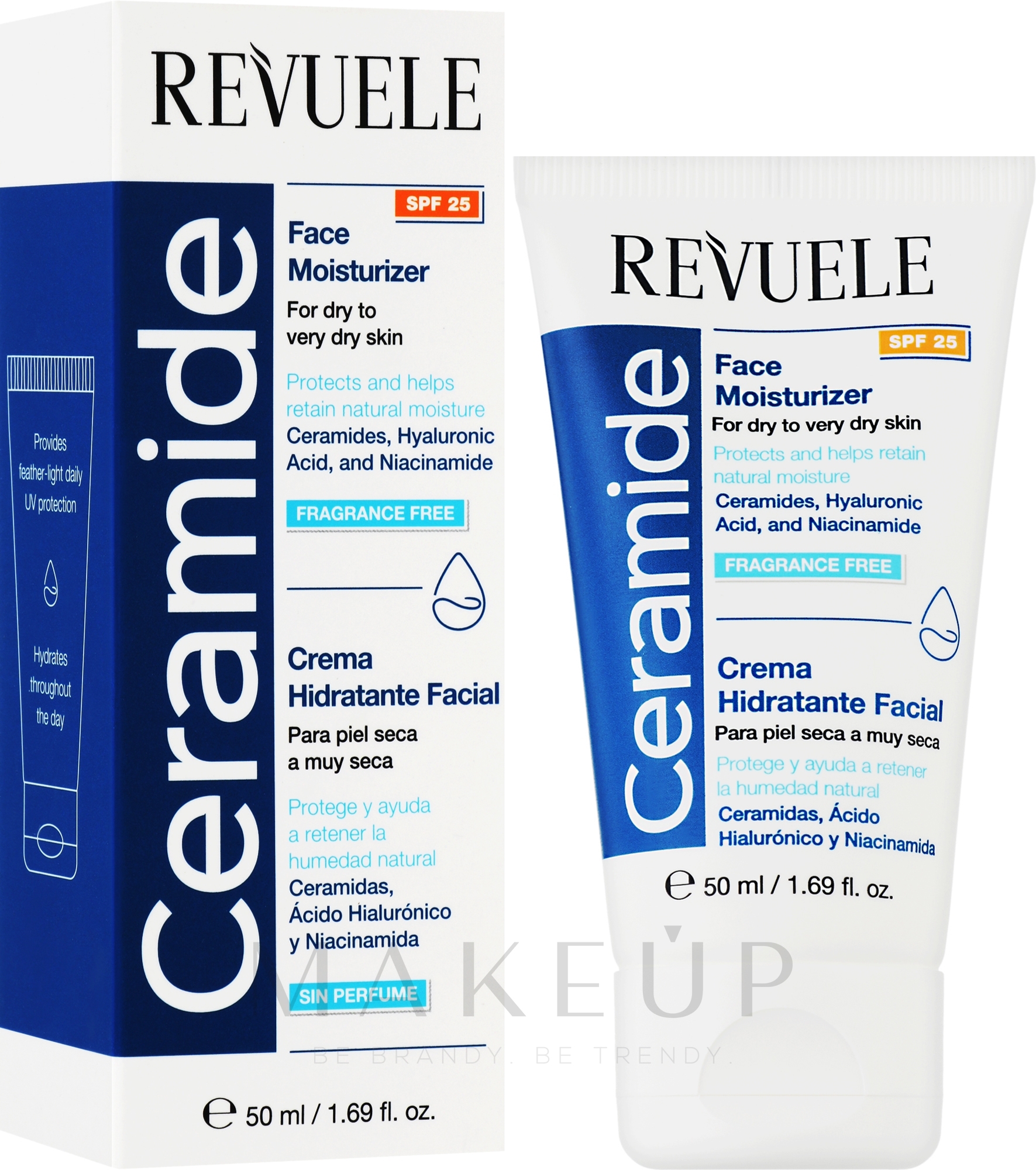 Feuchtigkeitsspendende Gesichtscreme - Revuele Ceramide Face Moisturizer SPF25 — Bild 50 ml