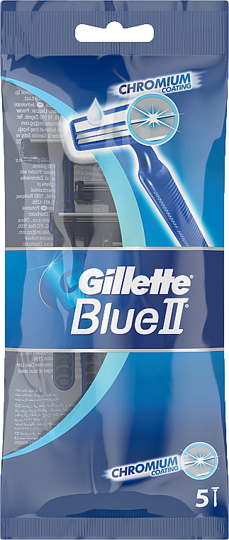 Set Einwegrasierer 5 St. - Gillette Blue II Chromium — Bild N1