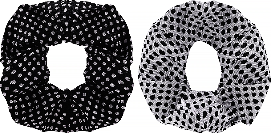 Scrunchie-Haargummi 23859 schwarz-weiß 2 St. - Top Choice — Bild N1