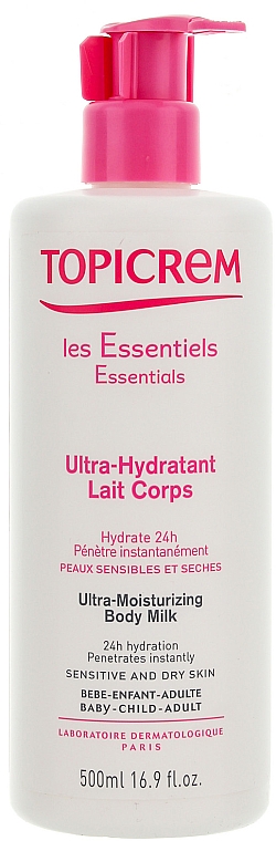 Ultra feuchtigkeitsspendende Körpermilch für empfindliche und trockene Haut - Topicrem Ultra Hydratante