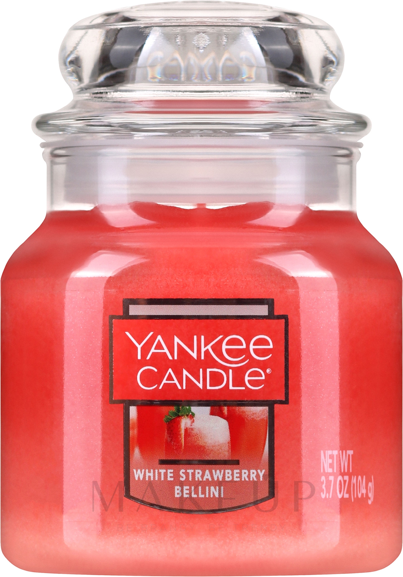 Duftkerze im Glas Weiße Erdbeer-Bellini - Yankee Candle White Strawberry Bellini — Bild 104 g